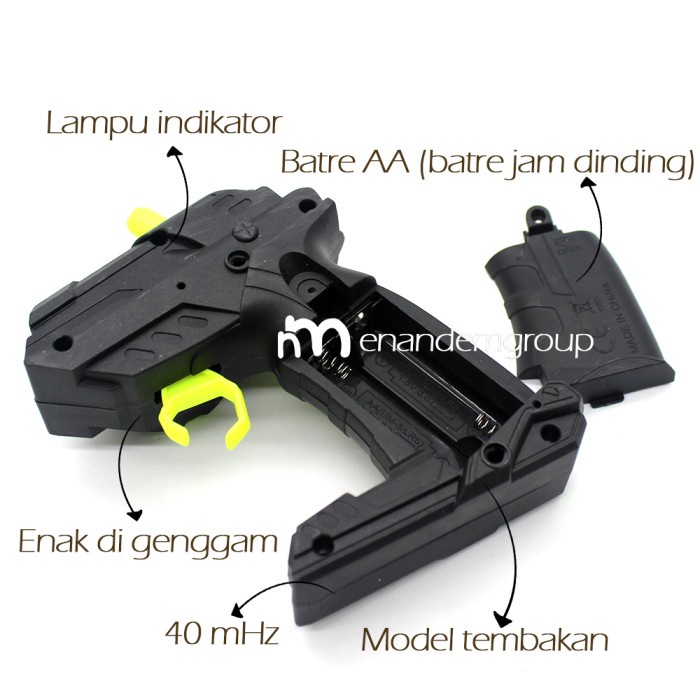 Remot Remote Kontrol RC Frekuensi 40 Mhz Model Tembakan Remot Saja - Hijau