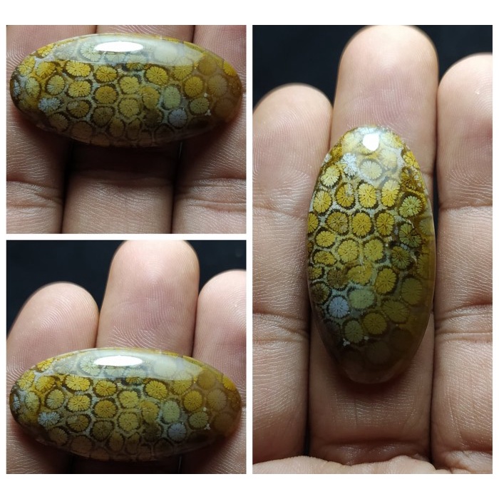 Natural Batu Akik Motif Gambar Bunga Teratai Unik Antik 5