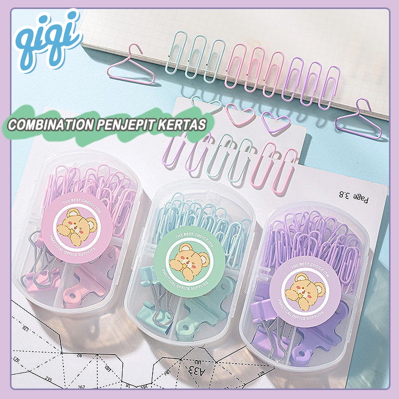 

Kombinasi Penjepit Kertas/Combination Penjepit kertas / Paper Clip Binder Clip and Push Pin - Qiqi Treasure