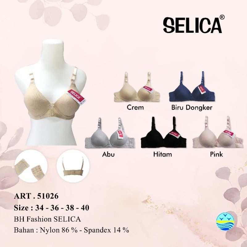 Selica - Bra Fashion Tanpa Kawat Cup Sedang Selica BH 51026