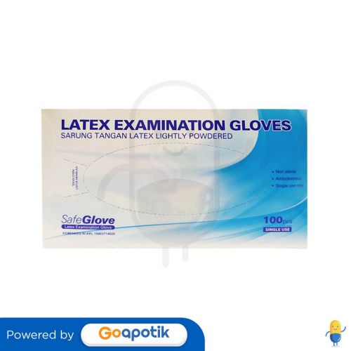 Safeglove Latex Examination Glove Size M Box 100 Pcs