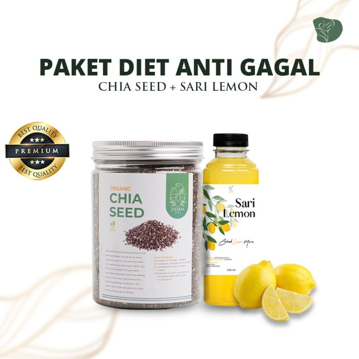 

[SG9] Paket Diet Anti Gagal Sari Lemon Asli Chia Seed biji chia Asli non GMO