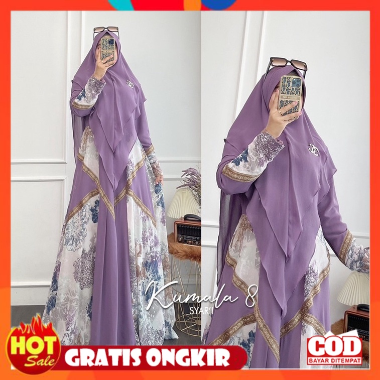 KAIN ADEM HALUS TEBAL / Humaira99 Gamis syari Jumbo Kumala 8 bahan ceruty babydoll motif mix Pita em
