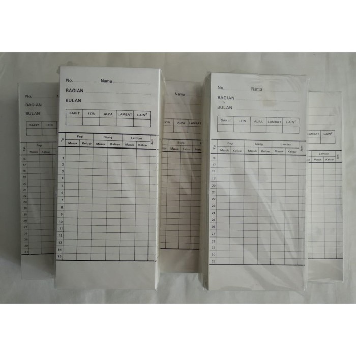 Kartu Absen APEL JERUK / Kartu Kertas Absensi / Kartu Absen Amano
