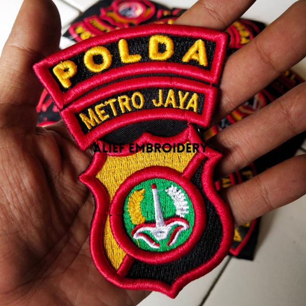 Bordir Bordir LOGO Bordiran Polda Jateng/ Banten/ Metro Jaya/ Jabar Timbul / BORDIR 3Dbisa pesan sat