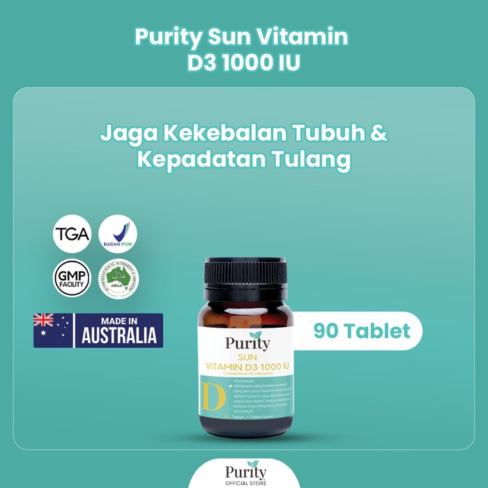 [HALAL] Purity Sun Vitamin D3 1000 IU 90 Tablet - Made in Australia