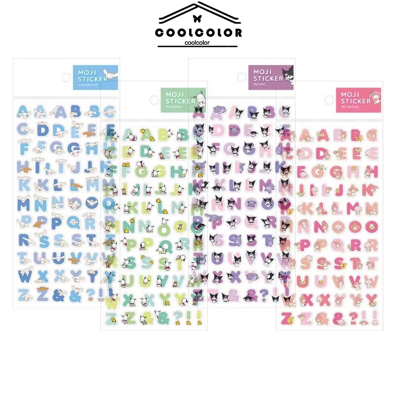 

COD❤️Kartun Transparan Cinnamoroll Kuromi Letter Stiker,STARDER PVC Bahan Stiker,Ledger Tangan-cl