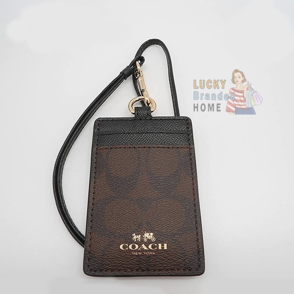 

READY STOCK LANYARD 65573 Lanyard In Colorblock Signature Canvas ID 65573 Mahogany Black Brown