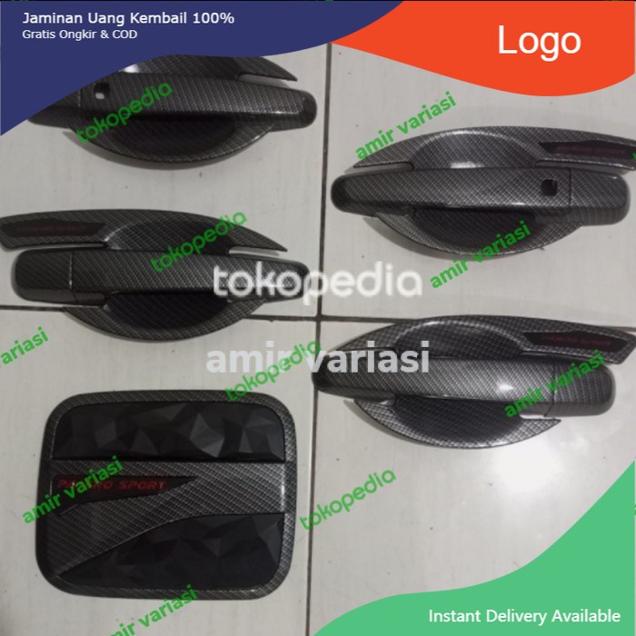 Pajero sport 2016-2021 paket outer handle tank cover carbon Aksesoris mobil