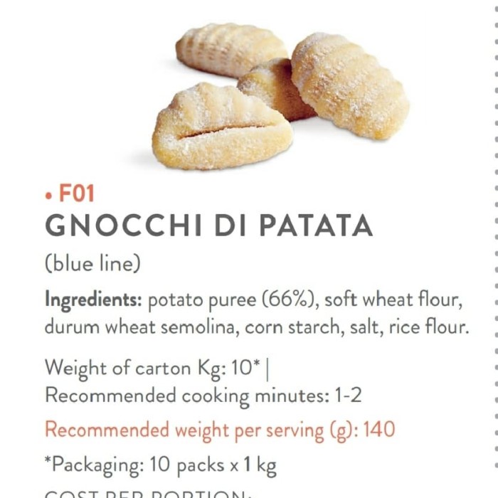 

NF-50 Gnocchi di Patata/ Pasta Potato Gnocchi