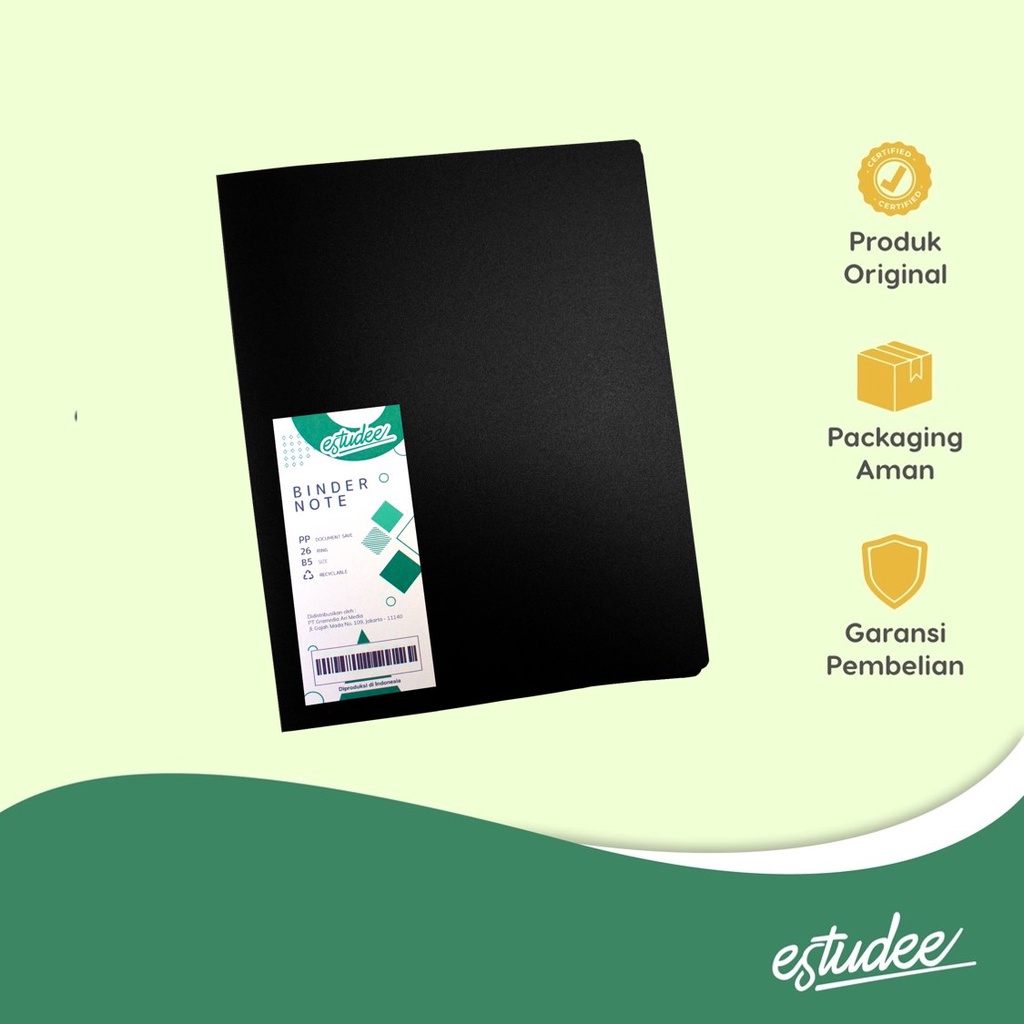 

Estudee Binder Note Pp Solid B5 Black