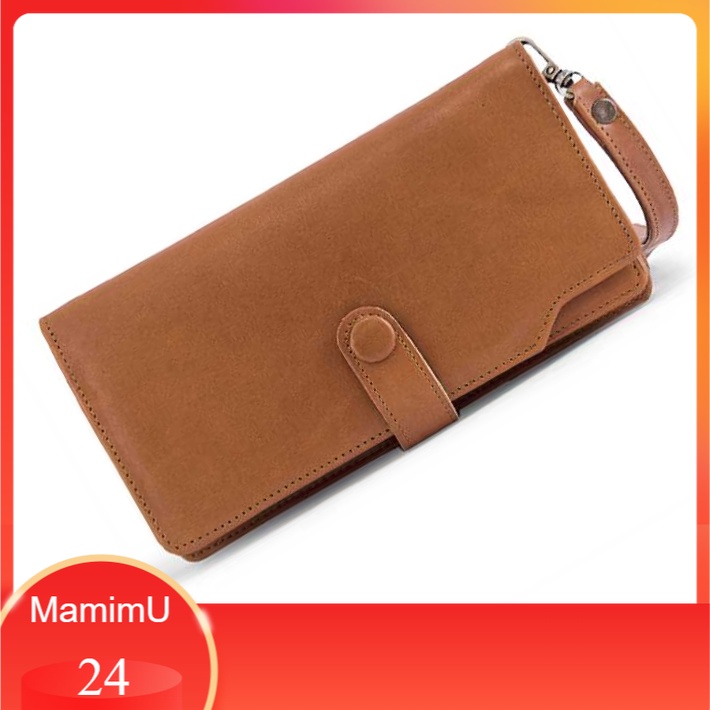 Dompet Panjang Kulit Ori Lipat Casual Elegan Pria Cowok Coklat CBR SIX AJC 615