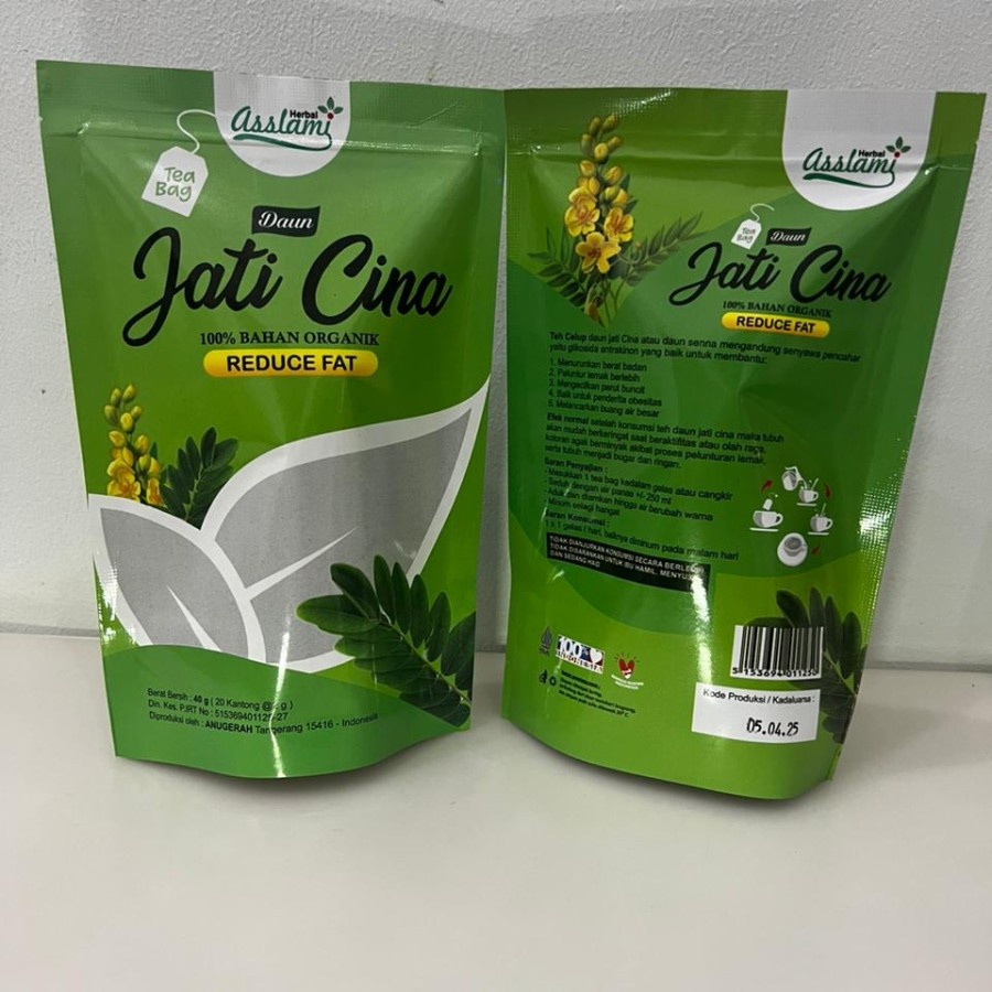 

Bisa COD Daun Jati Cina | Teh Celup Daun Jati Cina Original Asslami | Sehat kemasan pouch Menurunkan berat badan, Peluntur lemak berlebih alami, Mengecilkan perut buncit, Melancarkan buang air besar, dll