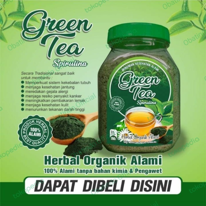 

Bisa COD Bubuk Green Tea Spirulina | teh hijau instan | teh diet pelangsing | Jahe merah GREEN TEA spirulina Anugerah Kemasan Toples 350 gram jamu herbal termurah