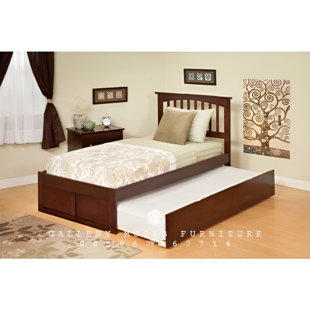 TEMPAT TIDUR JATI SORONG MINIMALIS , RANJANG JATI SORONG MINIMALIS