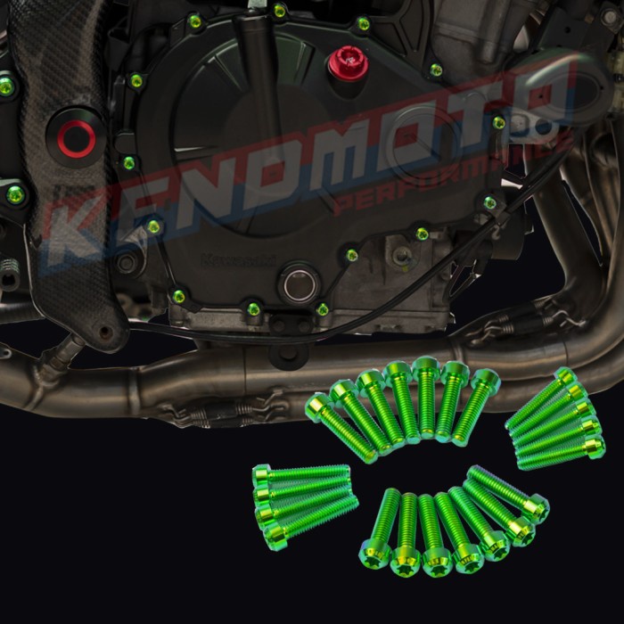KENDMOTO BAUT TITANIUM SET MESIN KAWASAKI ZX25R - Blue