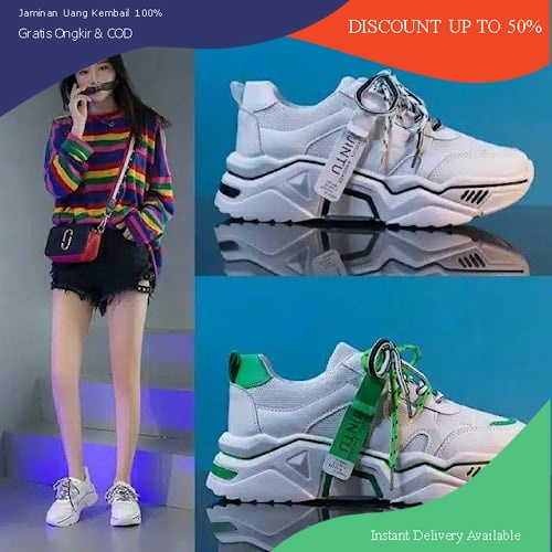 PVN Sepatu Cewek Wanita Kasual Olahraga Running Tinggi Import Premium Quality shoes Sport Trendy K-F
