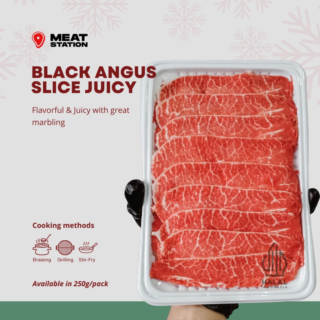 

COD Black Angus Slice Tipe 02 - Juicy Textured / Daging Slice US Black Angus / Daging Sapi Iris Tipe Empuk / Be