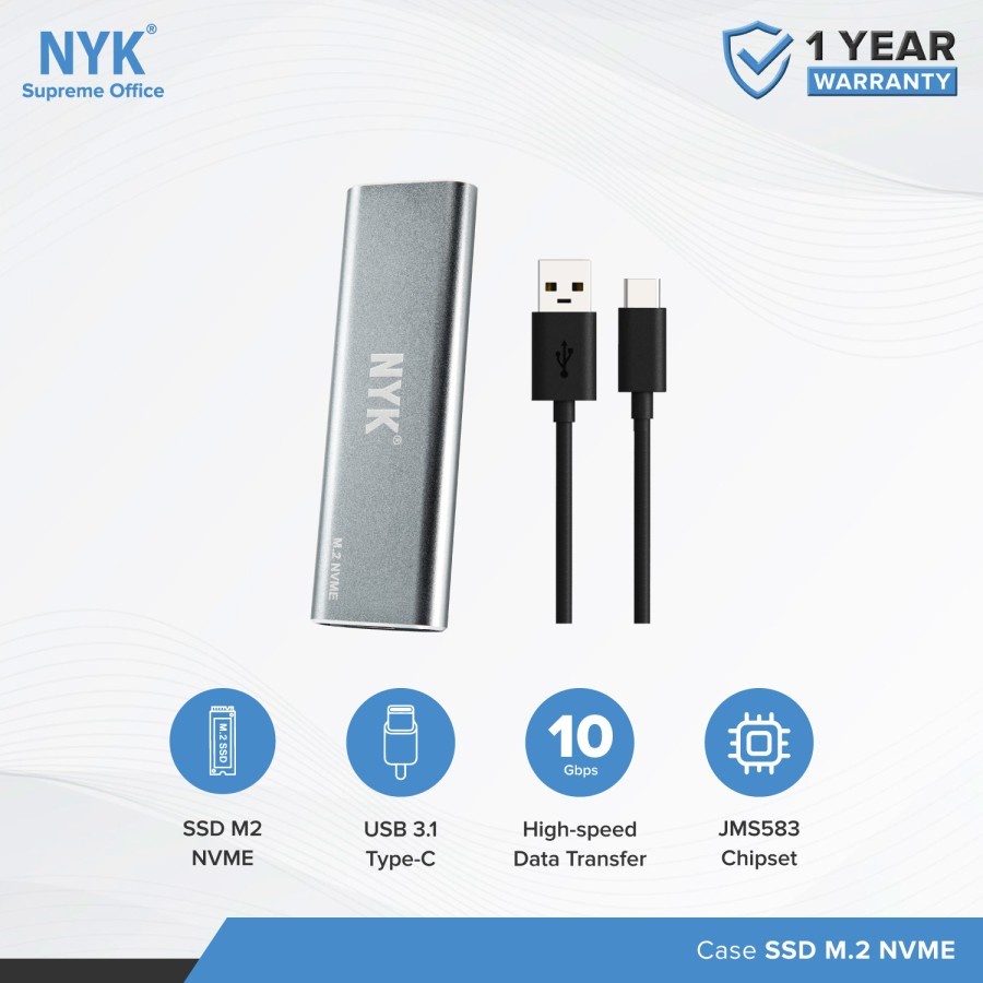 M.2 NVME SSD M2 Enclosure To USB C Adapter Case NYK