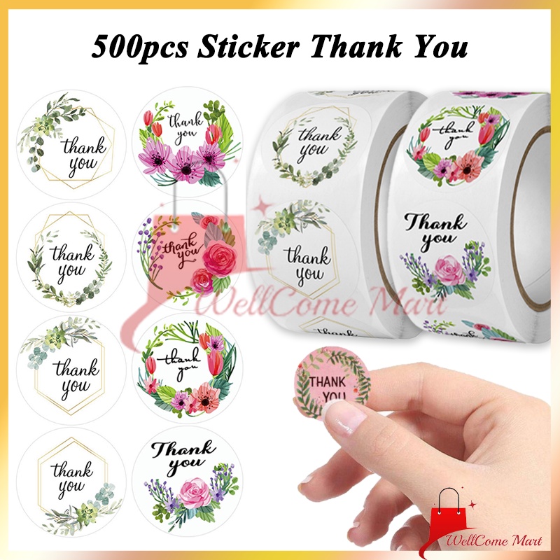 

500pcs Sticker Thank You / Sticker Thank You Besar / Sticker Thank You Roll Isi 500 Pcs