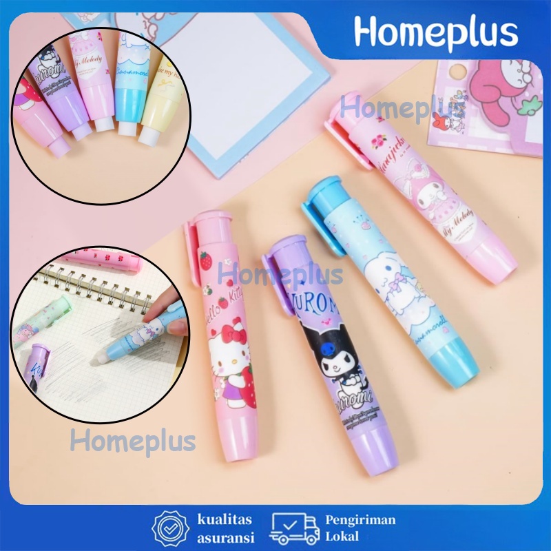 

HomePlus Penghapus Pensil Mekanik Motif Karakter Lucu Hapusan Eraser Lipstik Retractable Motif Karakter Kartun Sanrio Korean Style Penghapus