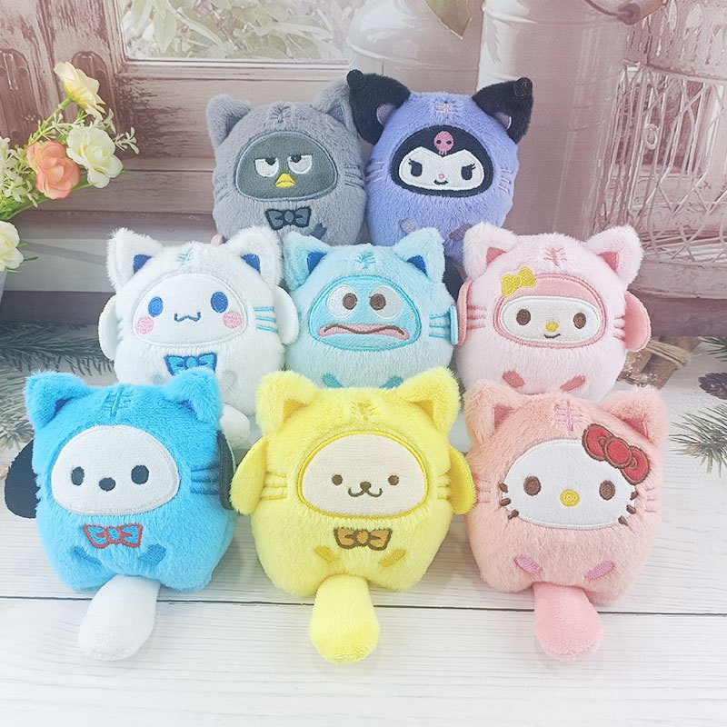 COD - G6087 Liontin Gantungan Tas / Sanrio Cat Series Plush Dolls / Gantungan Kunci Boneka Sanrio / Liontin Mainan Untuk Anak