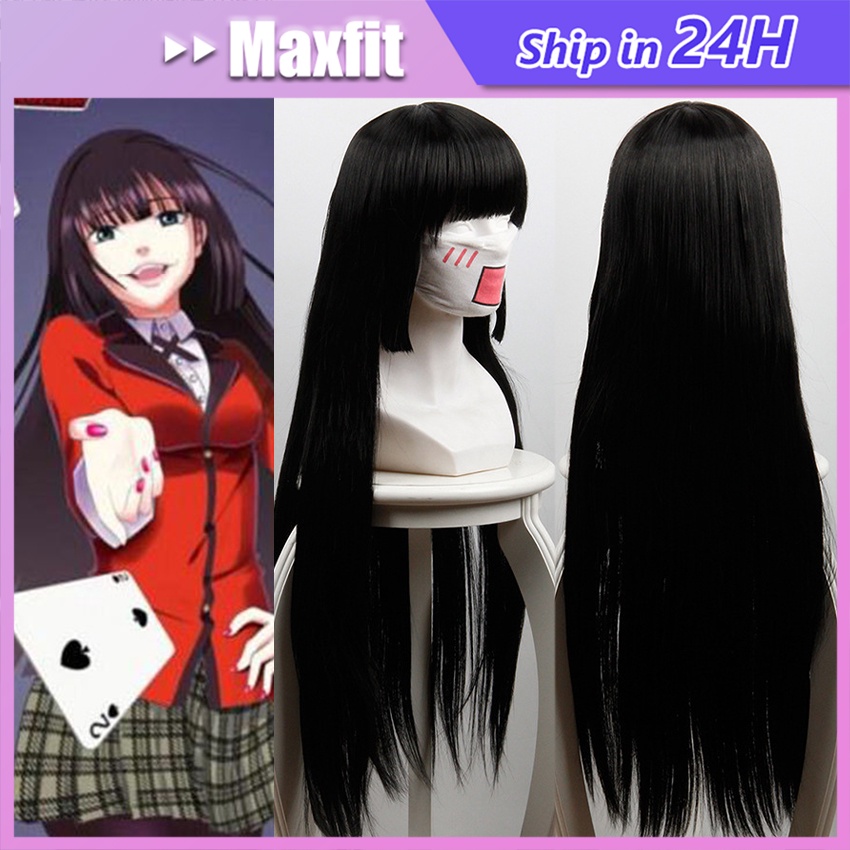 Wig Jabami Yumeko Kakegurui Rambut Palsu Cosplay Enma Ai Lolita Lurus Panjang Hitam