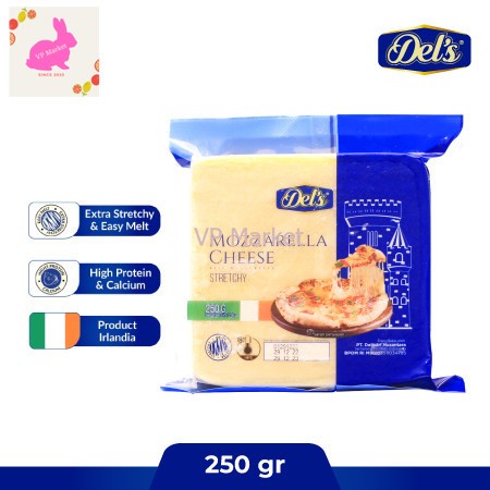 

DELS Keju Mozzarella / Mozzarella Cheese Extra Stretchy - 250 Gr
