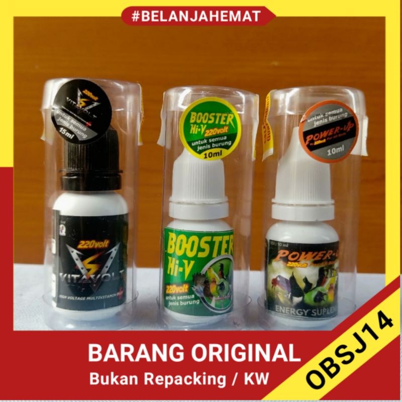 JUAL 1 PAKET VITAMIN DOPING BURUNG PLECI DARI 220 VOLT VITAVOLT DAN POWER UP DAN BOOSTER HI-V BONGKA