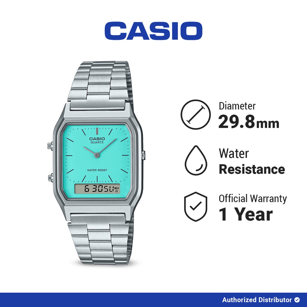 [READY INSTANT] Casio Jam Tangan Wanita AQ-230A-2A2MQYDF Digital Analog Original