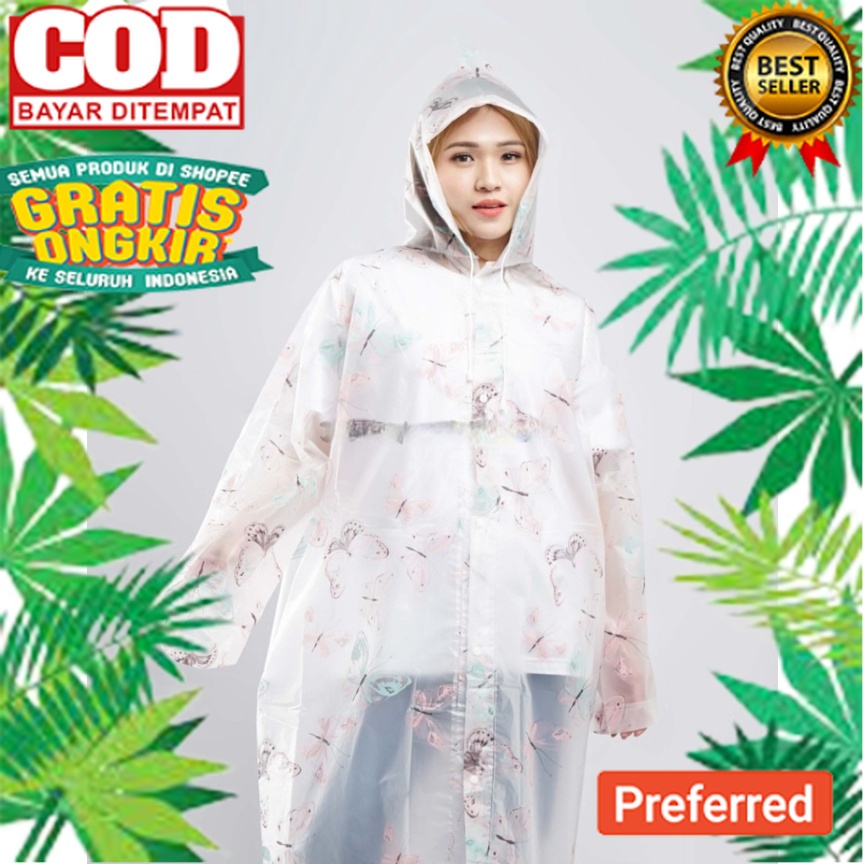 Jas Hujan Wanita Dewasa EVA motif beruang love flower bunga// JAS HUJAN MODEL BARU / HARBOLNAS / PRO