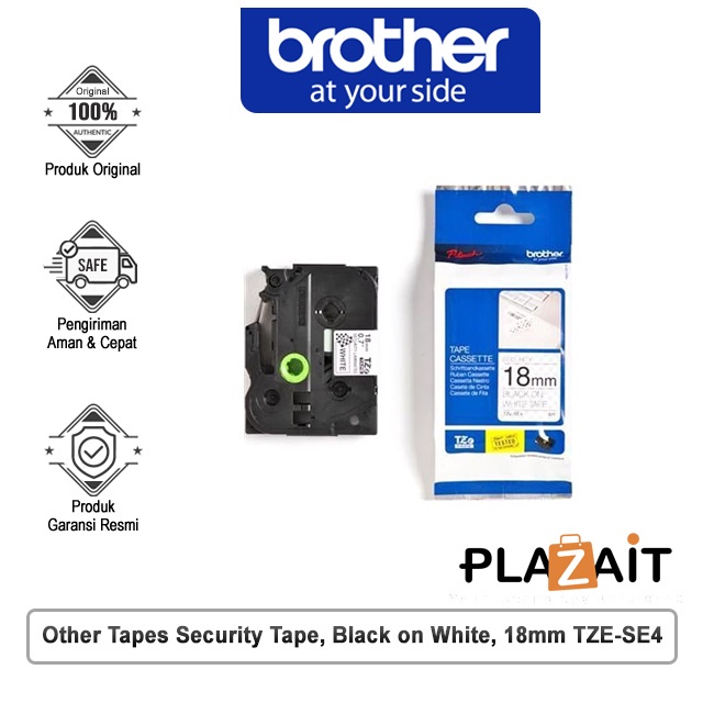 

Brother Tapes Security Tape, Black on White, 18mm TZE-SE4