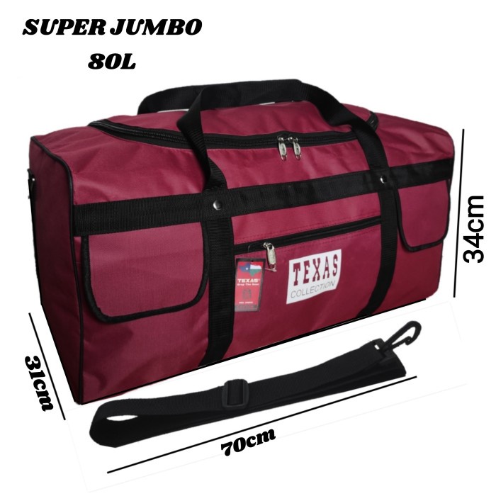 tas pakaian travel bag texas super jumbo 80 liter