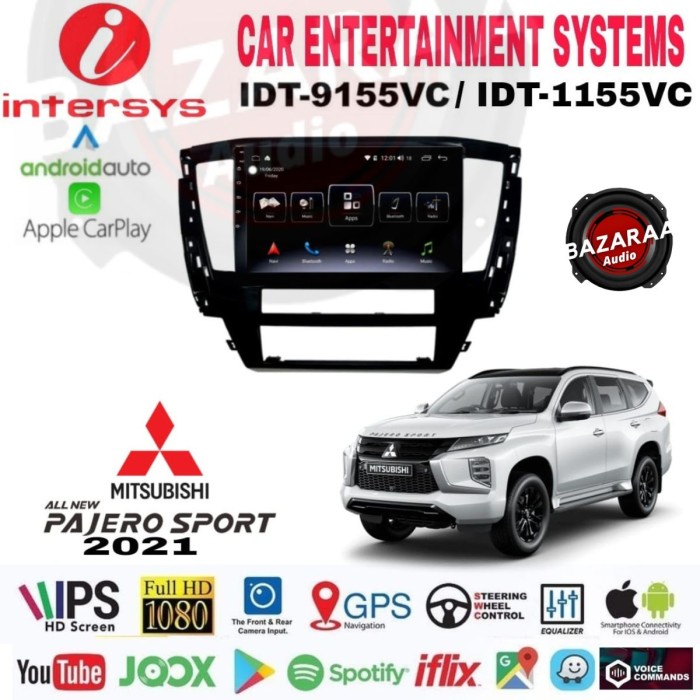 Head Unit Android INTERSYS 10 Inch PAJERO 2021 Up + Socket PNP