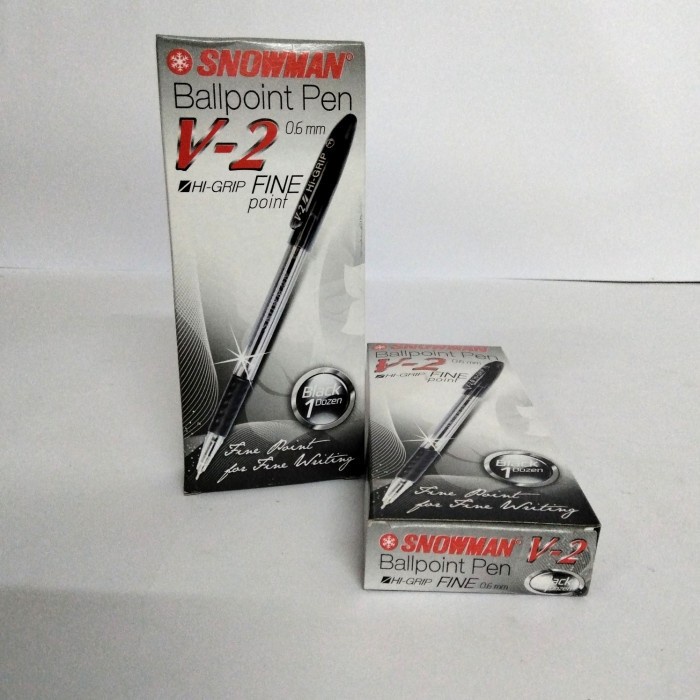 

Ballpoint Snowman V-2 0.6 Hitam 12 Pcs