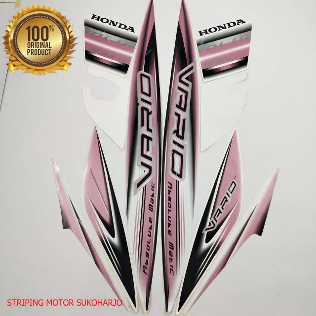 (ORI) striping honda vario 110 karbu 2008 putih kualitas original