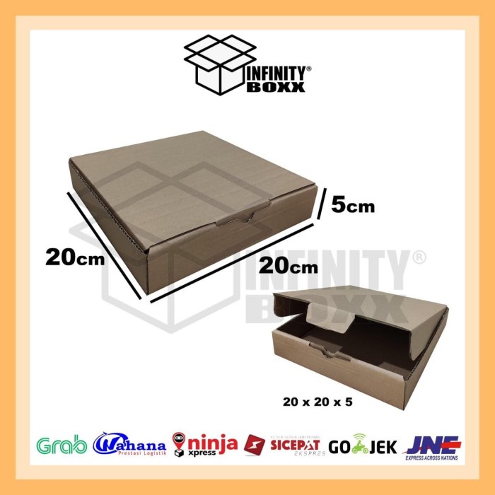 

kotak kardus pizza box die cut ukuran 20x20x5