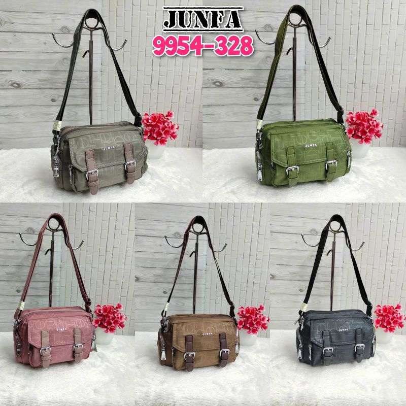 Tas Selempang Junfa 9954-328 Bahan Parasut Tebal. Tas Wanita Tas Selempang Wanita Tas Junfa Import.
