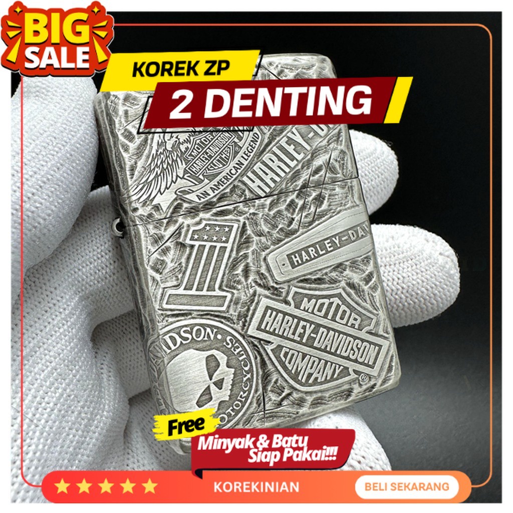 Korek Zp 2 Denting Zippo Brass Armor Silver HD 162 - Korekinian