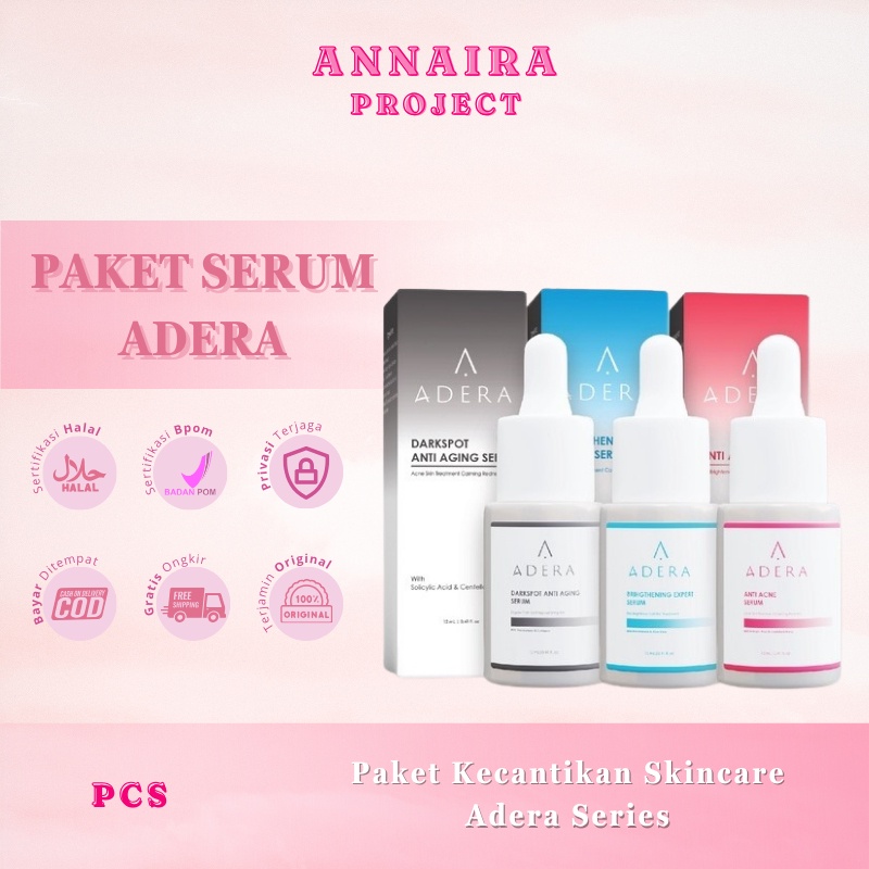 Adera Face Serum Original | Serum Adera | Wajah Original Glowing Putih Bersih Bebas Jerawat Kusam Fl