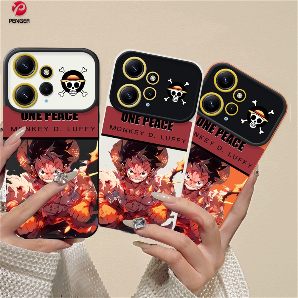 Casing Redmi Note 12 4G 12 Pro 11S 11 Pro RedmiA2 A1 10C 10A 9C 9T Note10 5G Note 10S Note 9s Anime One Piece Flame Luffy Comics Soft TPU Large Window Phone Case PENGER