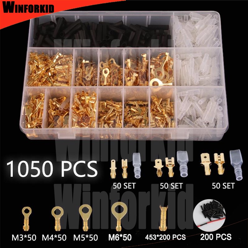 1050PC Sskun Kabel Set Komplit Skun Konektor Gepeng/Terminal Insulated/Skun Gepeng Terminal Male Fem
