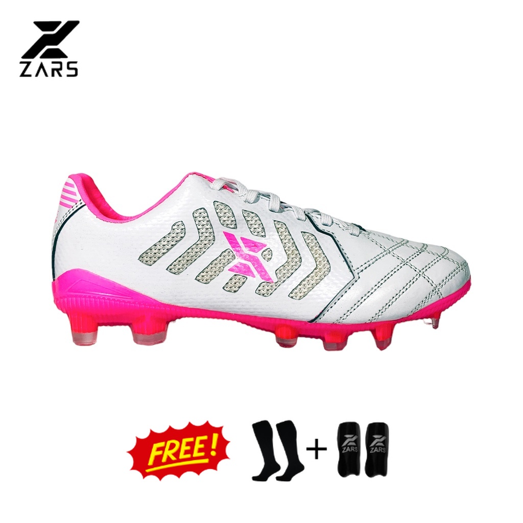 Zars Sepatu Sepakbola Evo Infinity White Pink FG Original Soccer Bola Kaki