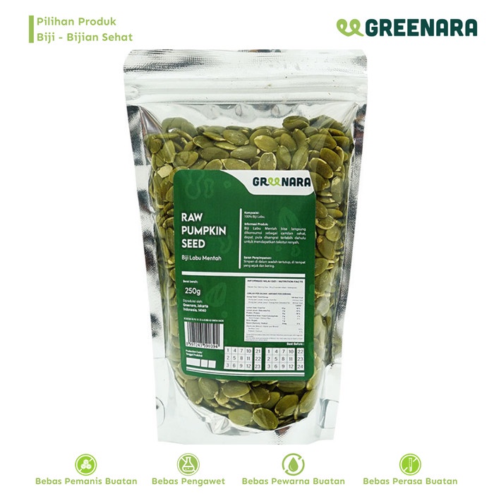 

[KUALITAS TERBAIK] Biji Labu Mentah 250gr / Raw Pumpkin Seed Premium