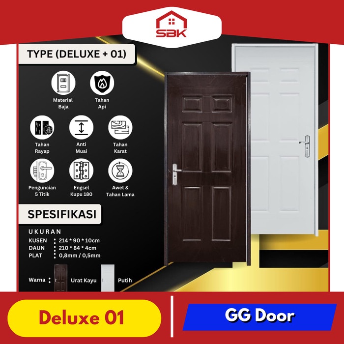 Pintu Baja GG | Pintu Kamar 90x214 Deluxe 01 | GG Door