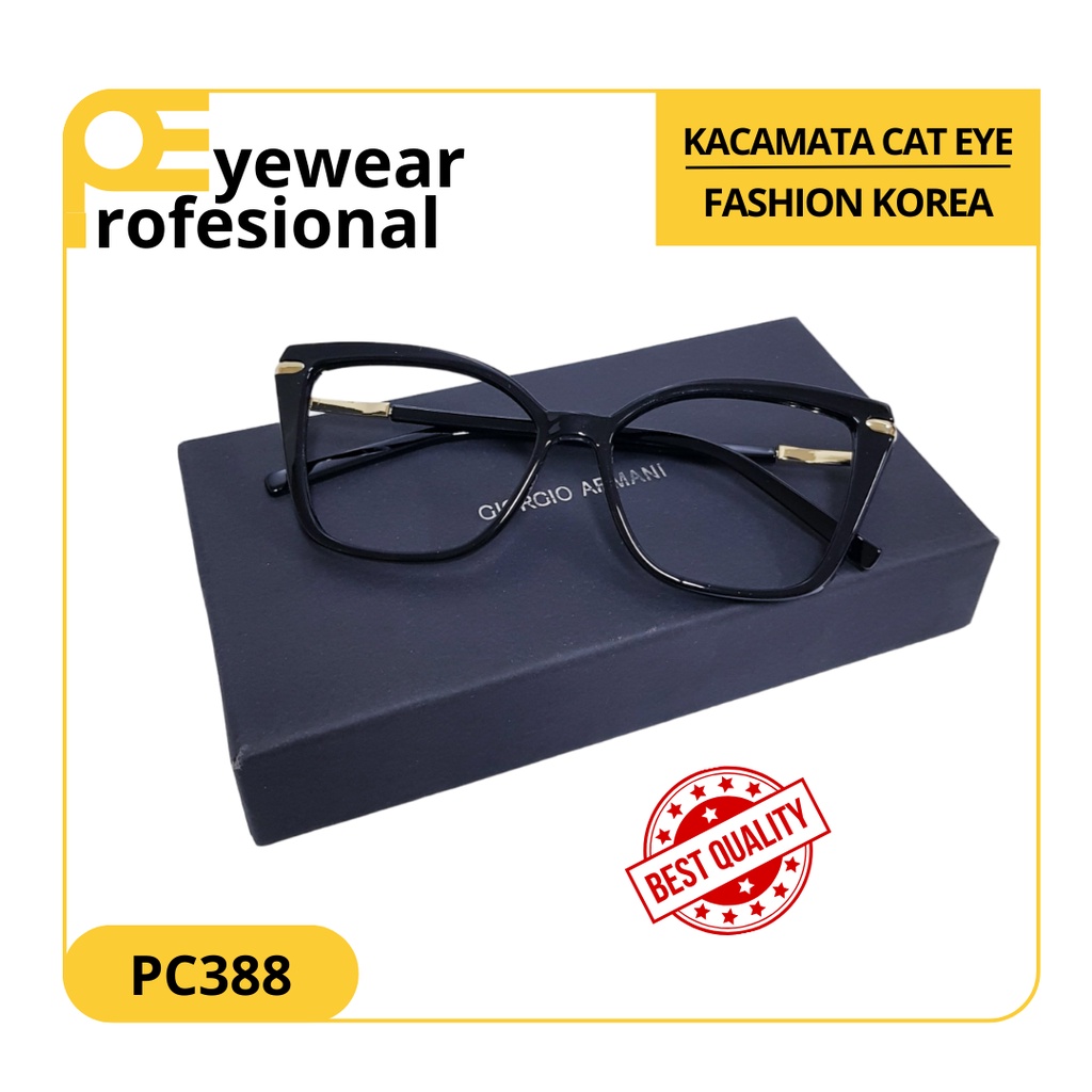 Kacamata CatEye Lensa photocromic wanita pria kacamata Cat Eye Anti UV fotocromic [PC388]