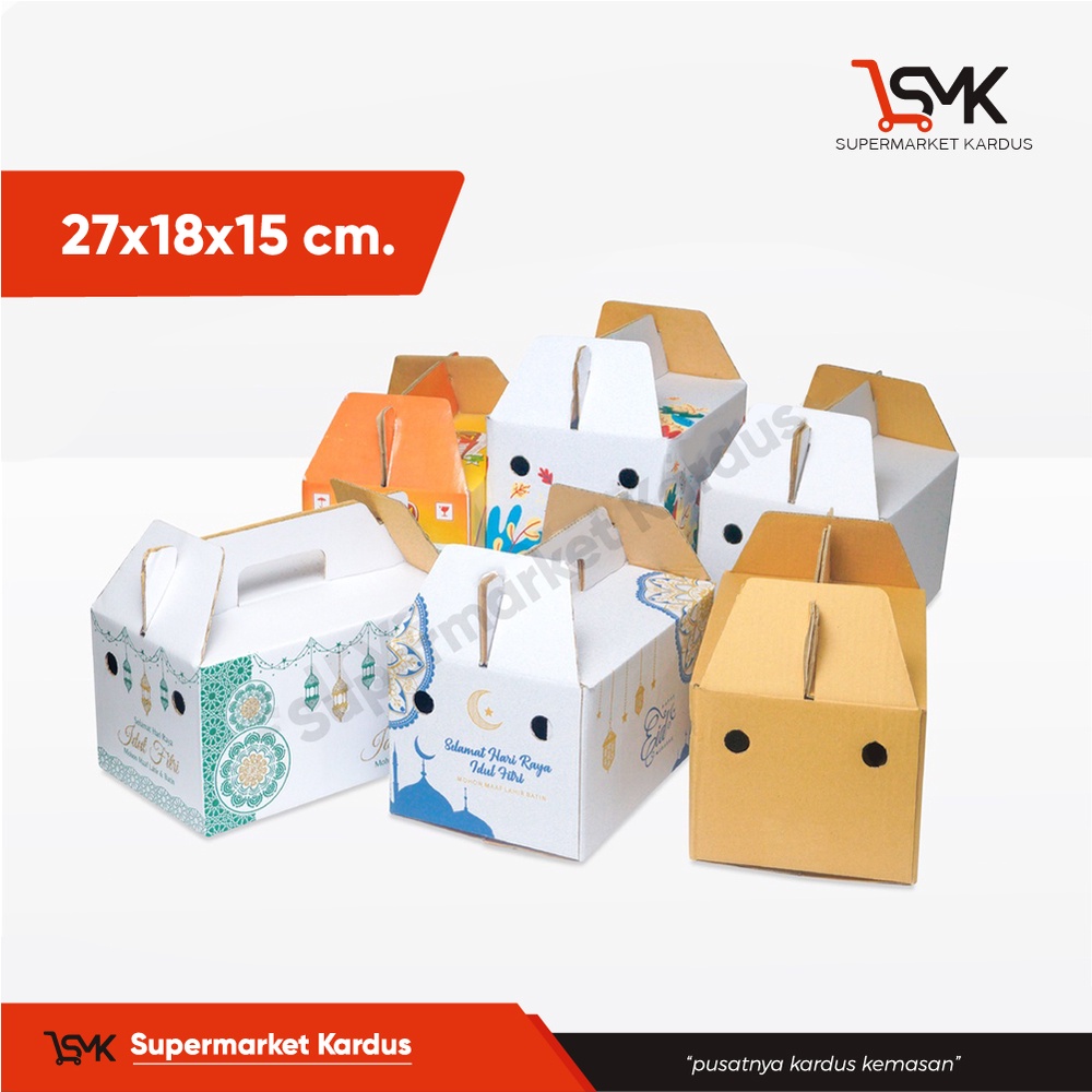 

Box 27X18X15 cm (Jinjing) Box Parcel/boxhandle/Kardus/Parcel jinjing/Parcel kecil/Parcel/Parcell/Lebaran/Parcel lebaran/Idul Fitri/Fitri/Eid Mubarak/Ied/Eid/Mubarak/Paket/Sembako/Hampers/Normal/tinggi15