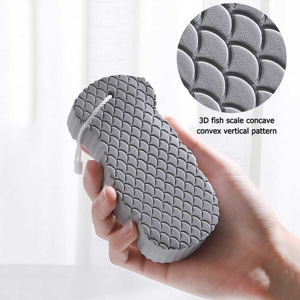 [Bayar di Tempat] Spons Mandi Busa Eksfoliasi Penghilang Daki 3D Soft Scrub Sponge