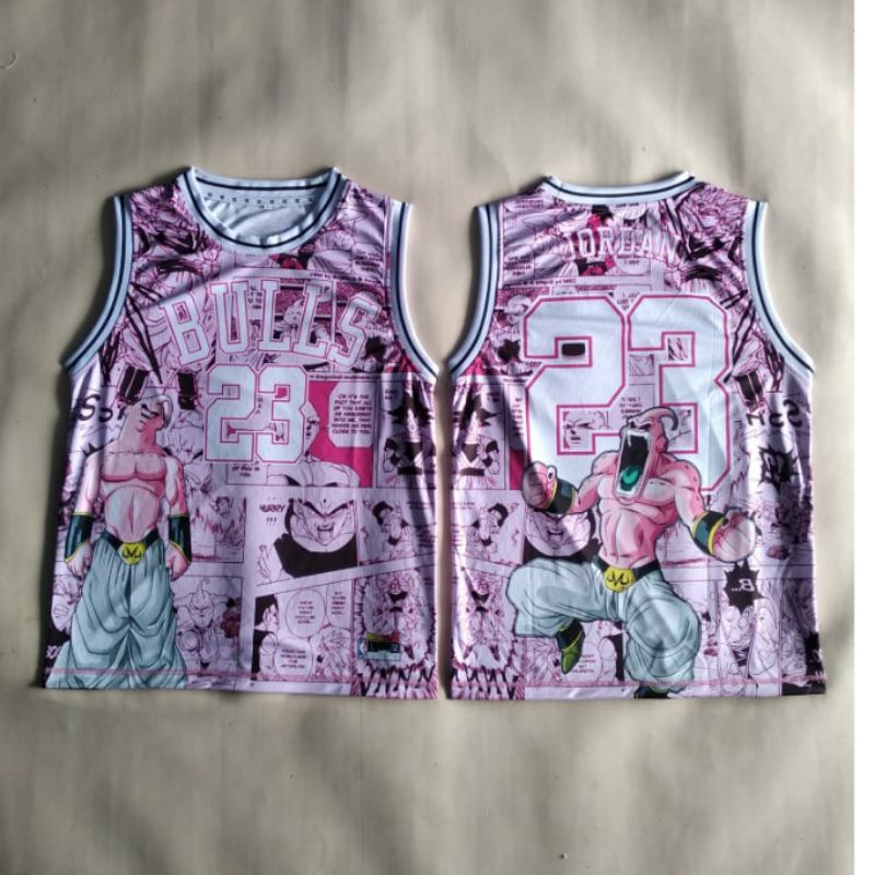 JERSEY BASKET ATASAN CHICAGO BULLS CASTUME PINK DRAGON BALL