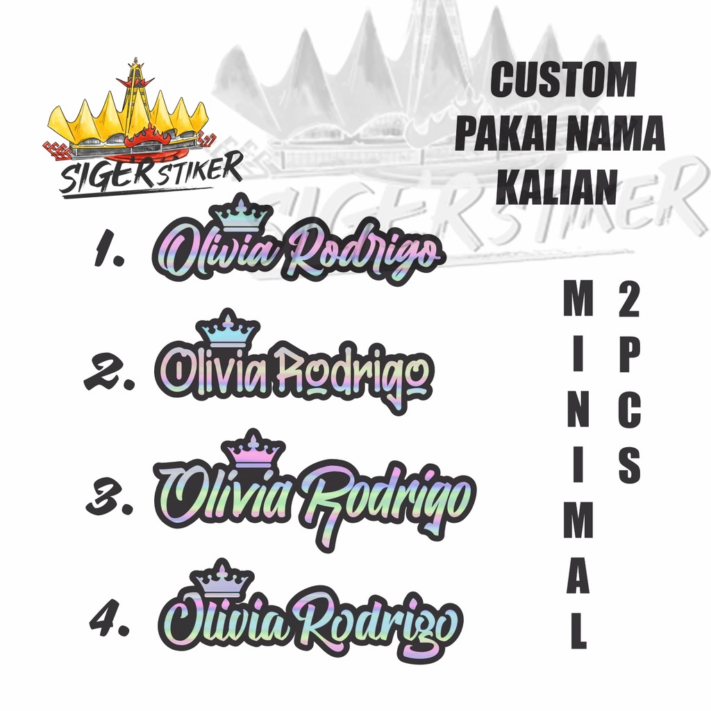 

Stiker Nama Hologram Stiker Mahkota BISA CUSTOM Hologram Lis Hitam